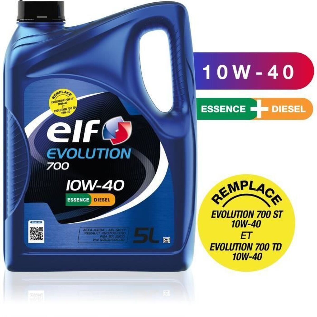 Elf Olio Per Motore Auto Elf Evolution 700 10W40 5 L