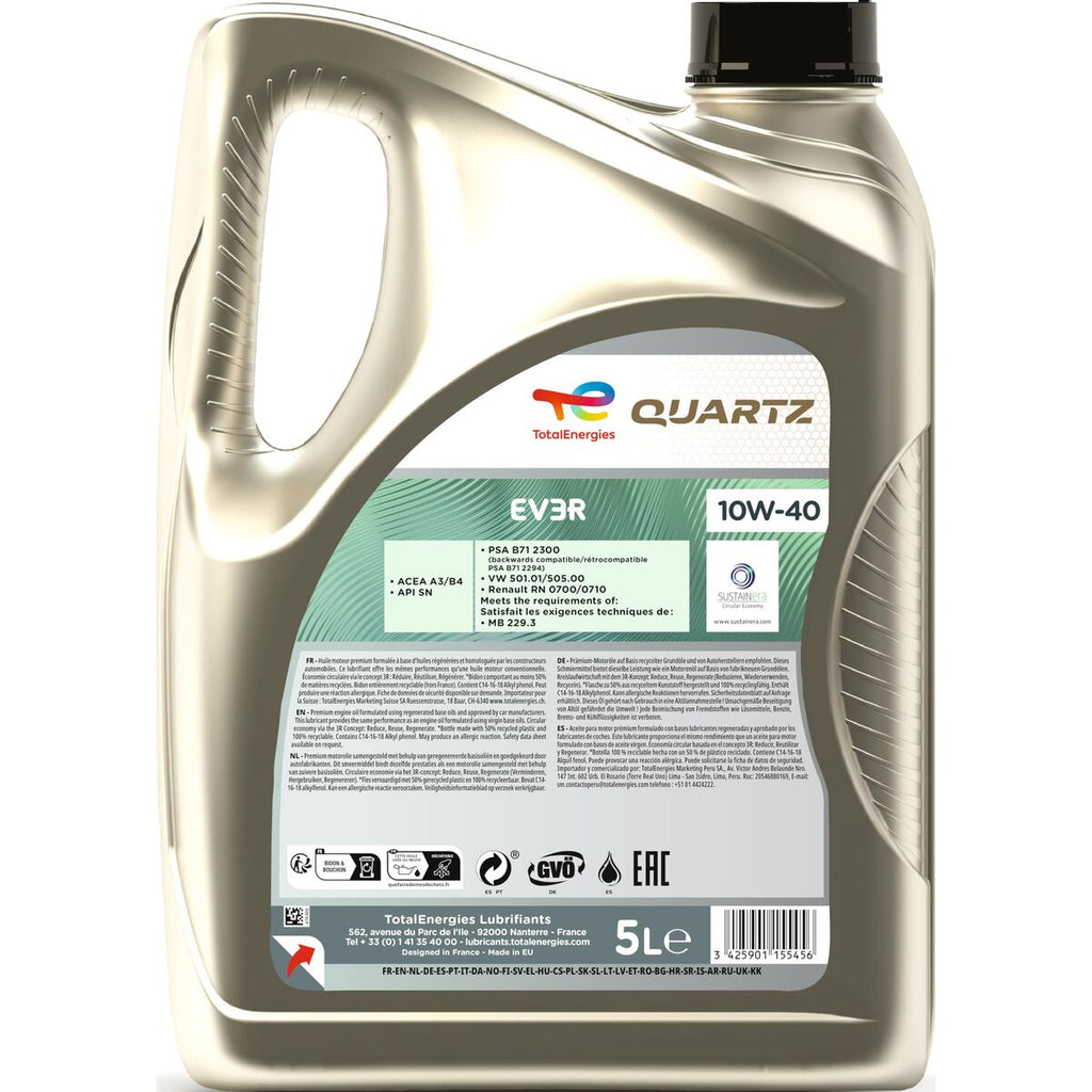 Totalenergies Olio Per Motore Auto Totalenergies Quartz Ev3R 10W40 5 L
