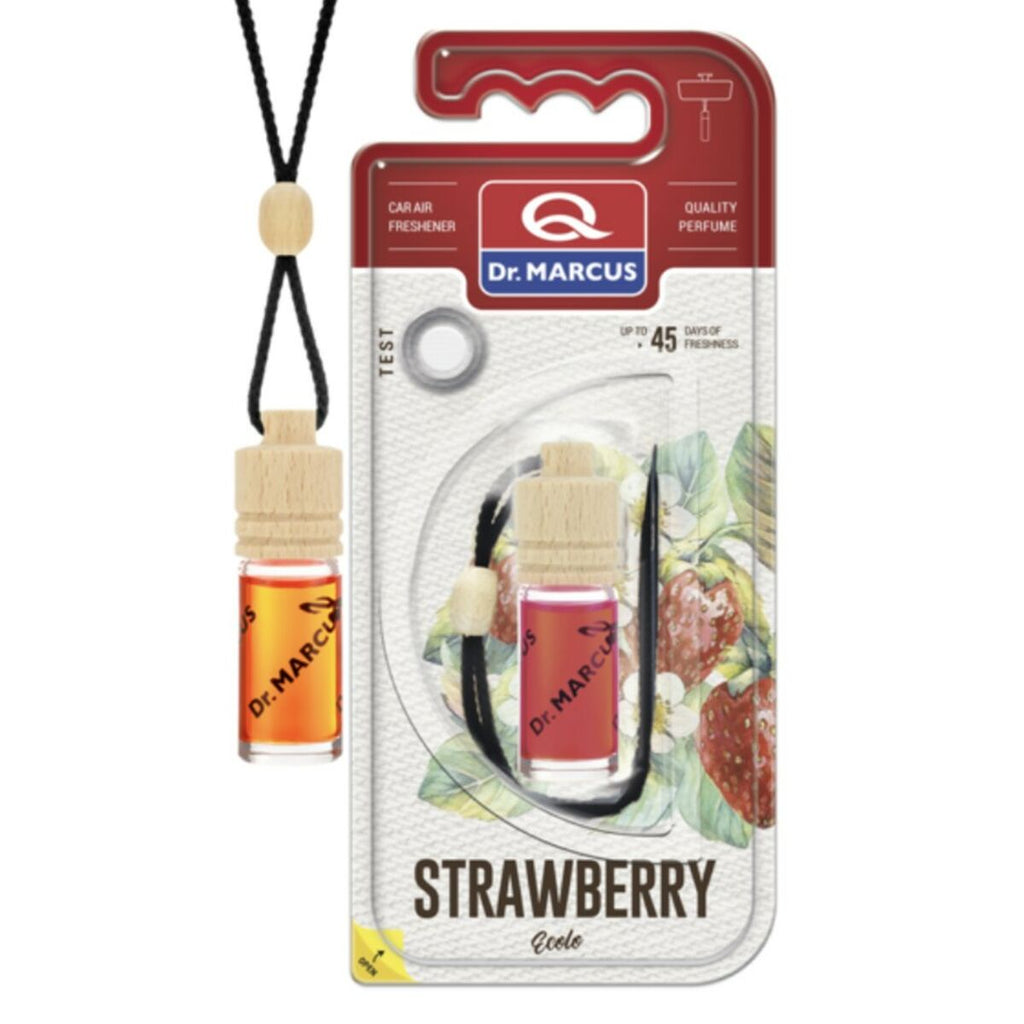 Dr Marcus Deodorante Per La Macchina Dr Marcus Ecolo Fragola 4,5 Ml Legno Cristallo Fragranza Ciondolo 4 Pezzi