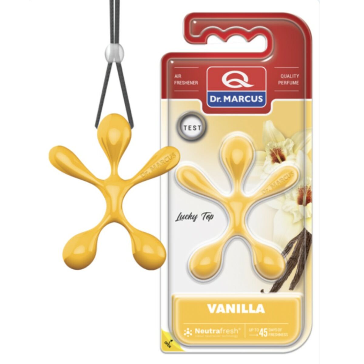 Dr Marcus Deodorante Per La Macchina Dr Marcus Lucky Top Vaniglia Plastica Fragranza Ciondolo (12 Unità)